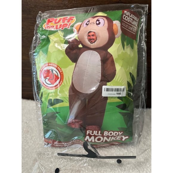 Full Body Monkey Inflatable puff up costume Adult One size unisex - Picture 1 of 6